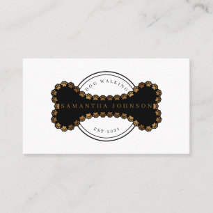 Hund-Gehen.Hundebüt, Hundehaufen, Knochenlogo Visitenkarte