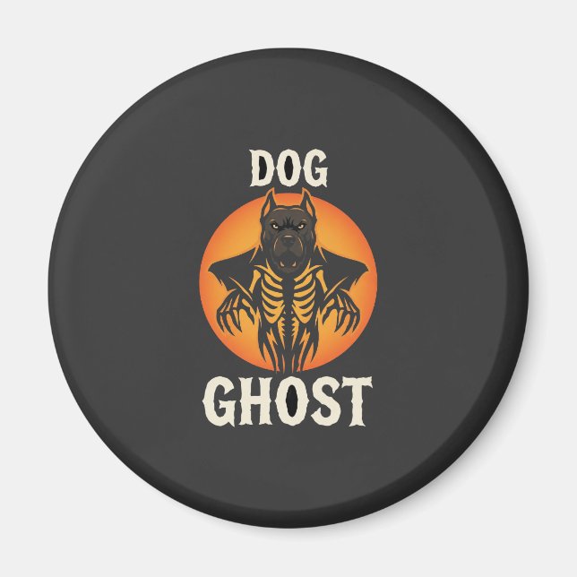Hund Geist Halloween Horror Vektor Magnet (Vorne)
