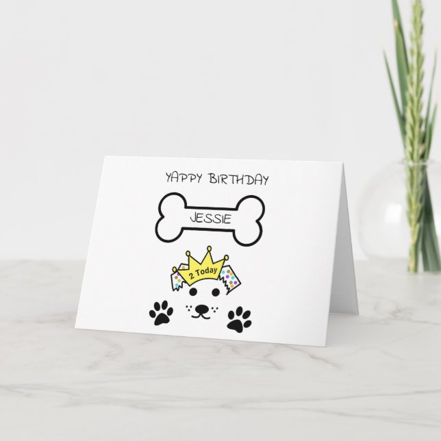 HUND GELUFT GEBURTSTAG, Individuelle Name Karte (Vorderseite)