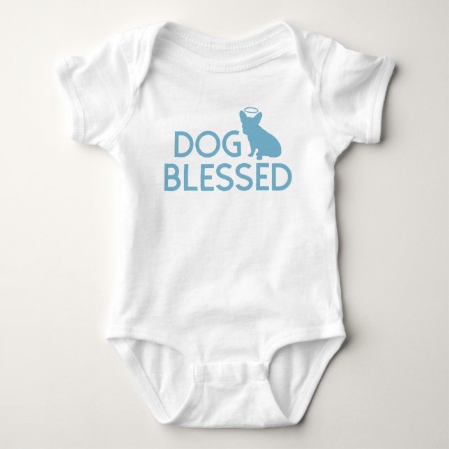 "Hund gesegnete" französische Baby Strampler (Vorderseite)