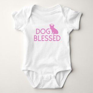 "Hund gesegnete" französische Baby Strampler