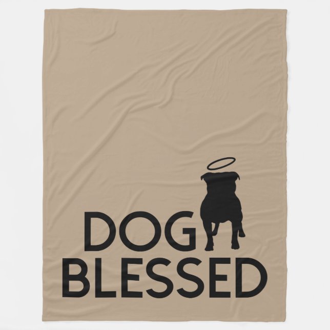 "Hund gesegnete" Gruben-Stier-Engels-Fleece-Decke Fleecedecke (Vorderseite)