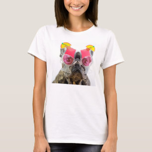 Hund Getty Bild- mit Cocktail-Gläsern T-Shirt