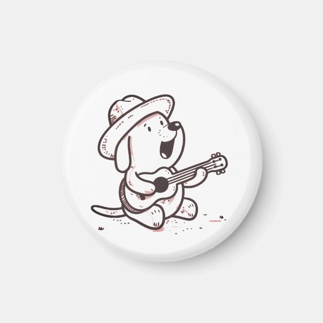 Hund, Gitarrist, Musiker Magnet (Vorne)