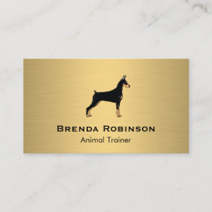 Hund   Gold-Metallic-Hintergrund Visitenkarte