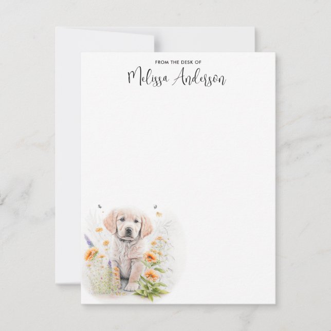 Hund Golden Retriever Moderne Wasserfarbe Mitteilungskarte (Vorderseite)