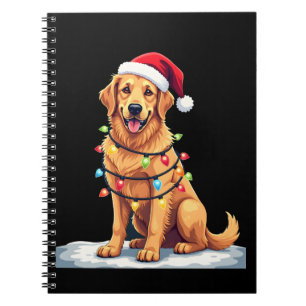 Hund Golden Retriever Weihnachtsmann Christmas Xma Notizblock