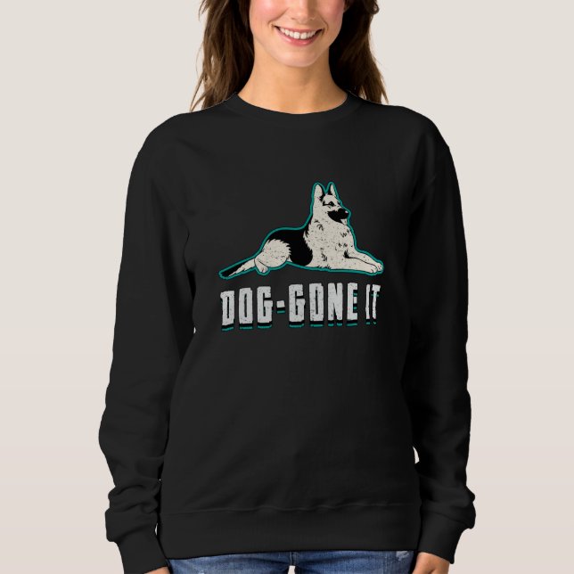 Hund-Gone-Hunde Vintagen Funny Sweatshirt (Vorderseite)