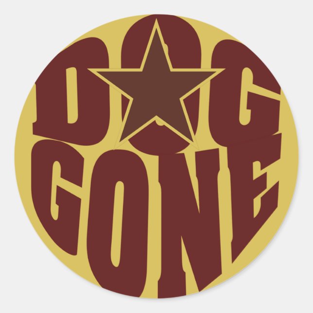 Hund Gone Stickers (Vorderseite)