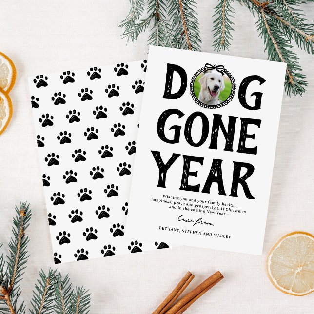 Hund Gone Year Schwarz-weiß Foto Weihnachten (Von Creator hochgeladen)