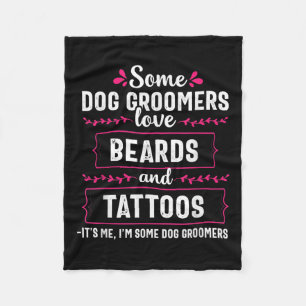 Hund Groomer Funny Beards Tattoos Haustier Groomp  Fleecedecke