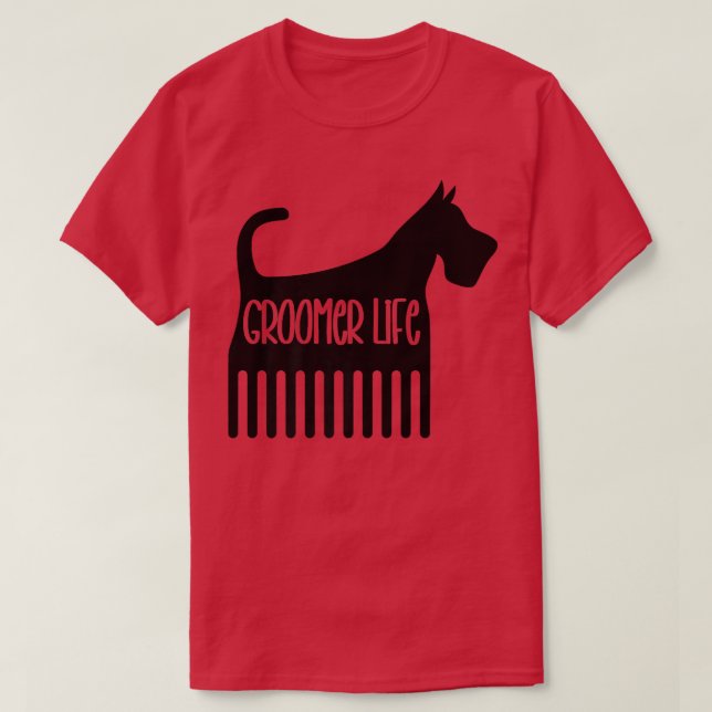 Hund Groomer Grooming Pet Puppy Comb Shears Clippe T-Shirt (Design vorne)