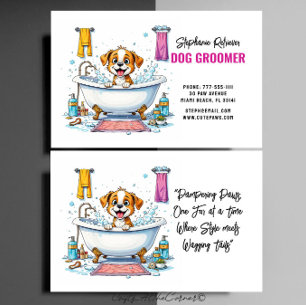 Hund Groomer Niedlich Welpe Brown White Visitenkarte