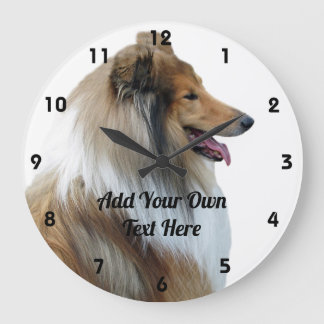 Hund Große Wanduhr
