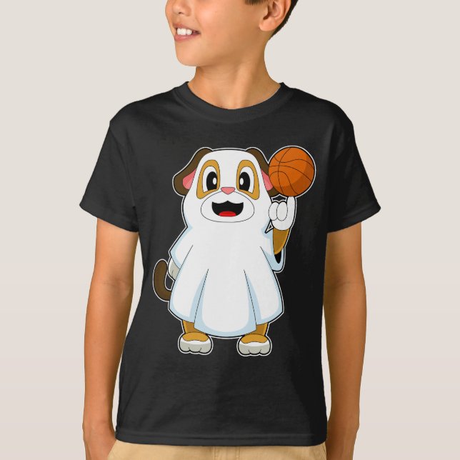 Hund Halloween Basketball T-Shirt (Vorderseite)