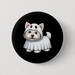 Hund Halloween Kostüm Ghost West Highland Terrier Button