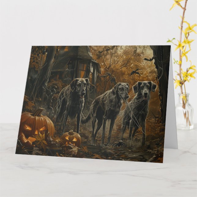 Hund Halloween Night Doggy Delight Karte (Gelbe Blume)