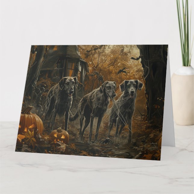 Hund Halloween Night Doggy Delight Karte (Vorderseite)