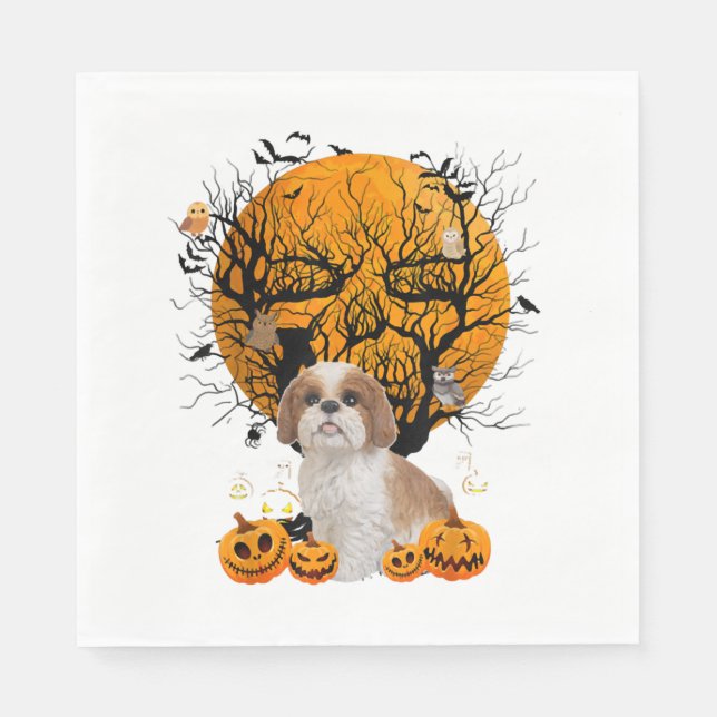Hund Halloween Serviette (Vorderseite)