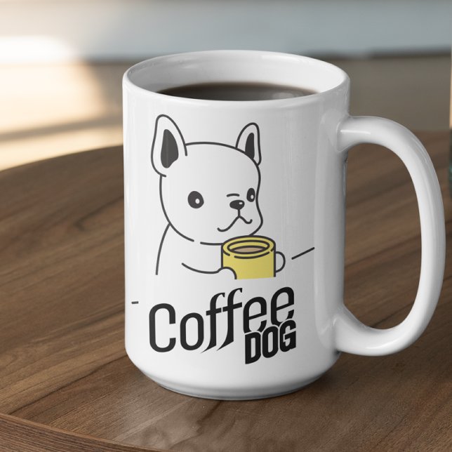 Hund halten eine Tasse sagt Coffee Dog (Von Creator hochgeladen)