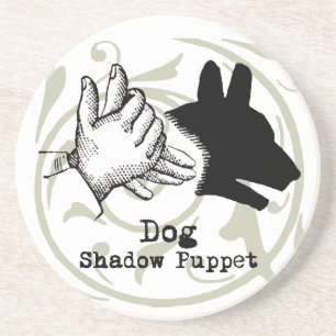 Hund-Handpuppen-Schatten-Spiele Vintage Untersetzer