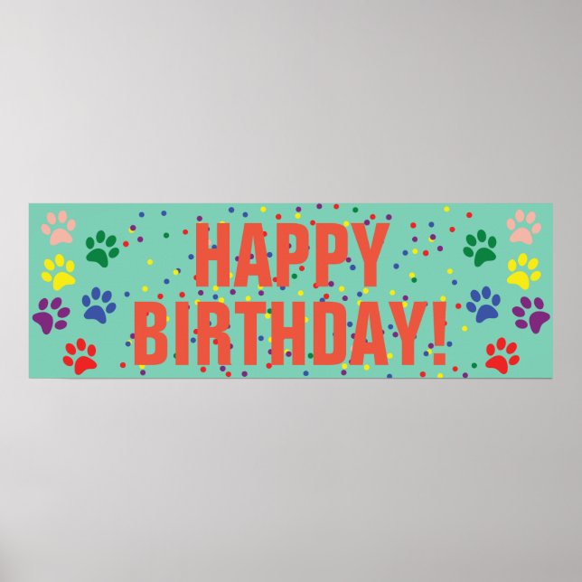 Hund Happy Birthday Party Banner Poster (Vorne)