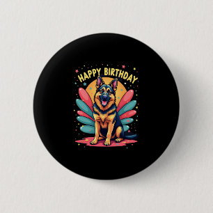 Hund Happy Birthday Party Shep Clot Button