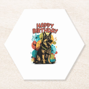 Hund Happy Birthday Party Shep Clot Untersetzer