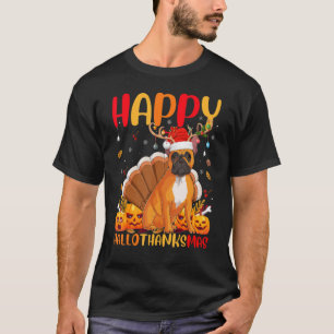 Hund Happy French Bulldog Hellothanksmas T-Shirt
