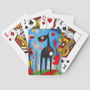 Hund Harmony: Ein Ode an Joan Miró Spielkarten