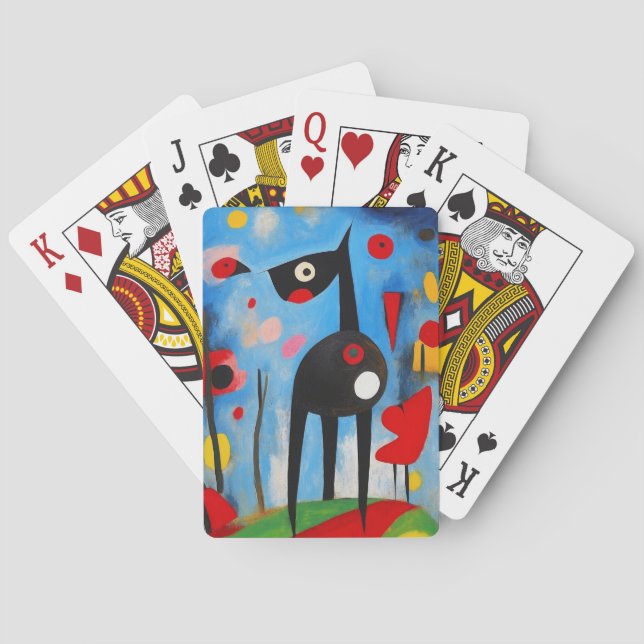 Hund Harmony: Ein Ode an Joan Miró Spielkarten (Rückseite)
