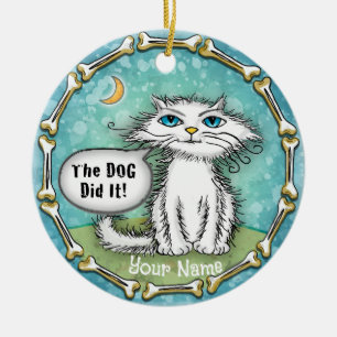 Hund hat es gekratzt keramik ornament