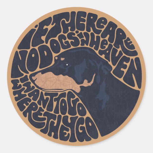 Hund Heaven Runder Aufkleber (Vorderseite)