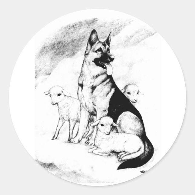 Hund Heaven Runder Aufkleber (Vorderseite)