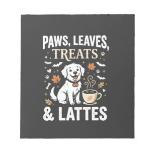 Hund Herbst Latte Halloween Notizblock