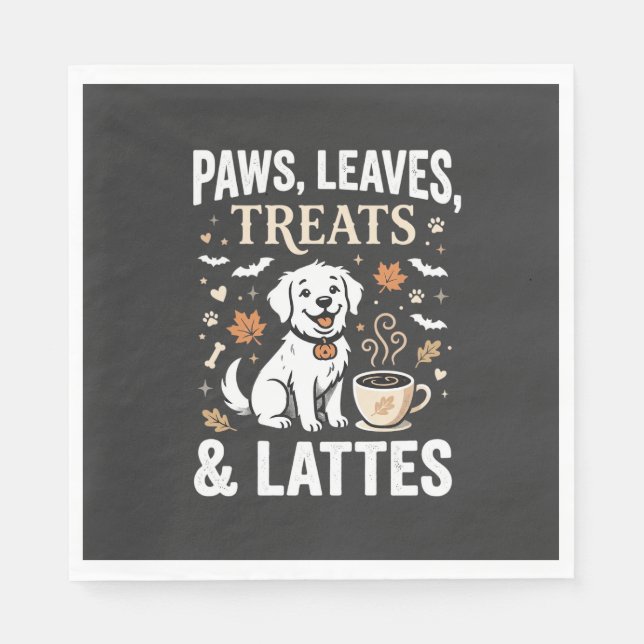 Hund Herbst Latte Halloween Serviette (Vorderseite)