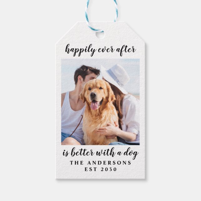 Hund Hochzeit nach dem Foto Geschenkanhänger (Vorderseite)