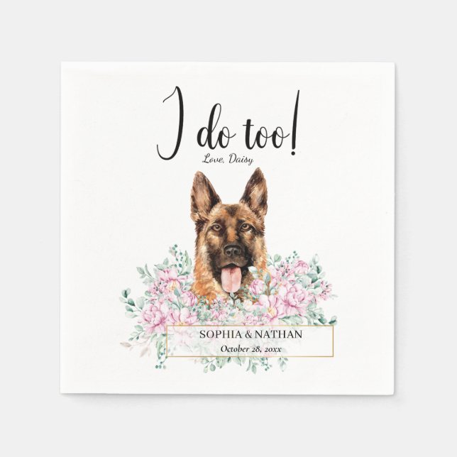 Hund Hochzeitcocktail Napkins Serviette (Vorderseite)