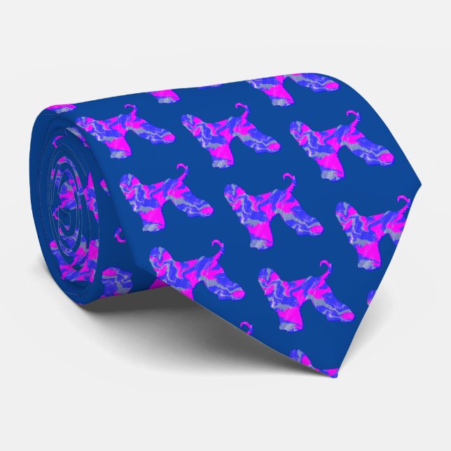 Hund Hund aus Afghanistan Pink & Blue Dark Blue Ne Krawatte (Gerollt)