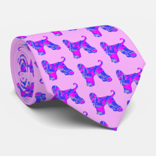 Hund Hund aus Afghanistan rosa und blau dunkelrosa Krawatte