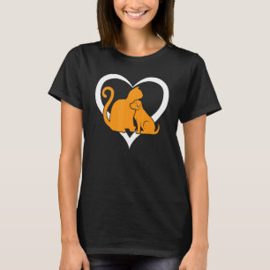 Hund Hund und Katze Katze & Hund Herz T-Shirt