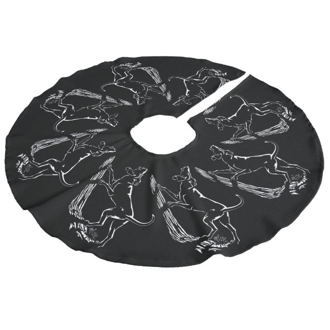 Hund Hund Weihnachtsbaum Rock Dog Tree Skirts Leinenimitat Weihnachtsbaumdecke (Schrägansicht)
