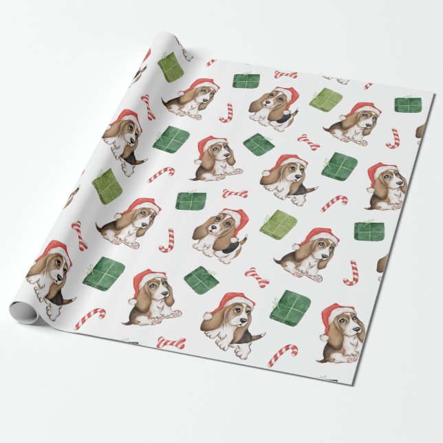 Hund Hund Weihnachtswrapping Paper Geschenkpapier (Ungerollt)