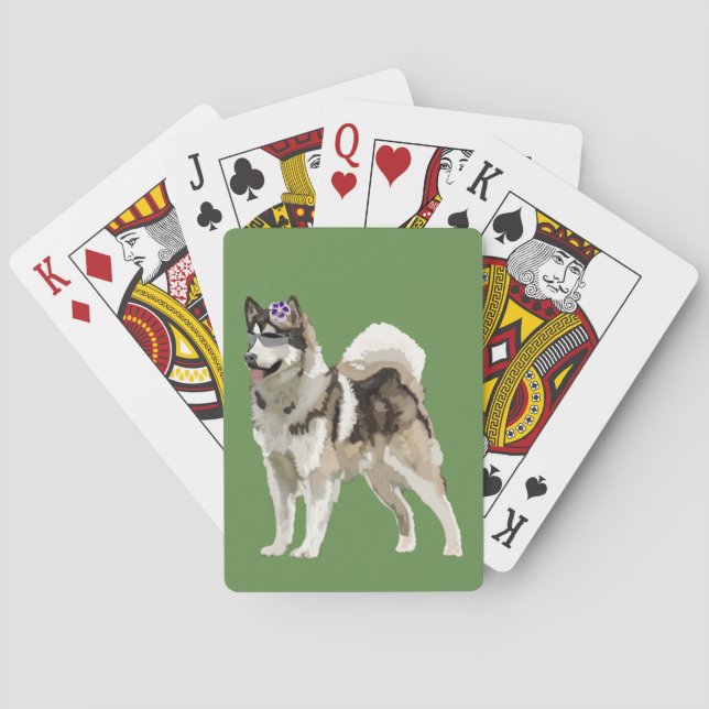 Hund, Husky Hund Spielkarten (Rückseite)