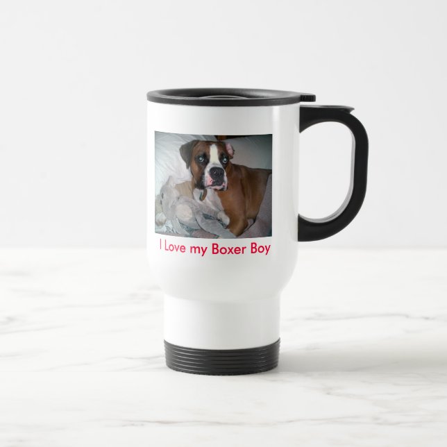 Hund, i-Liebe mein Boxer-Junge Reisebecher (Rechts)