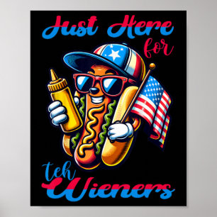 Hund ich bin nur hier für die Dackeln 4. Juli Mens Poster