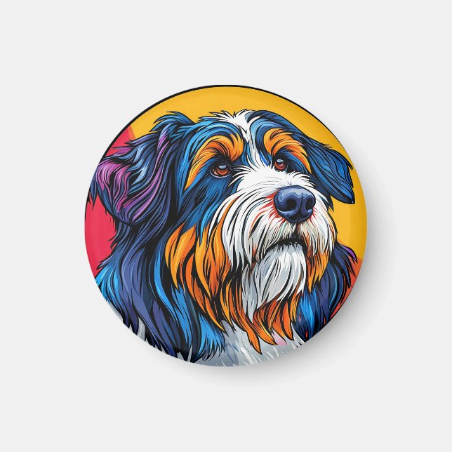 Hund illustriert lebendige Kreativität Magnet (Vorne)
