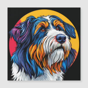 Hund illustriert lebendige Kreativität Magnetkarte
