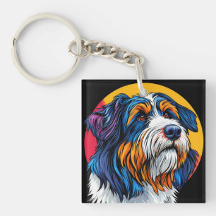Hund illustriert lebendige Kreativität Schlüsselanhänger