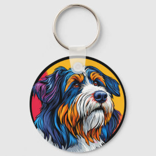 Hund illustriert lebendige Kreativität Schlüsselanhänger